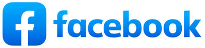 The Facebook logo in blue text on a white background.